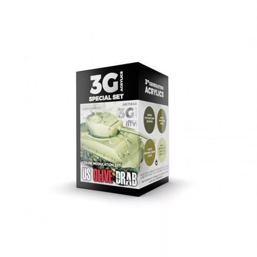 AK Interactive AK11643 - Modulation Us Olive Drab 3G 4x17ml